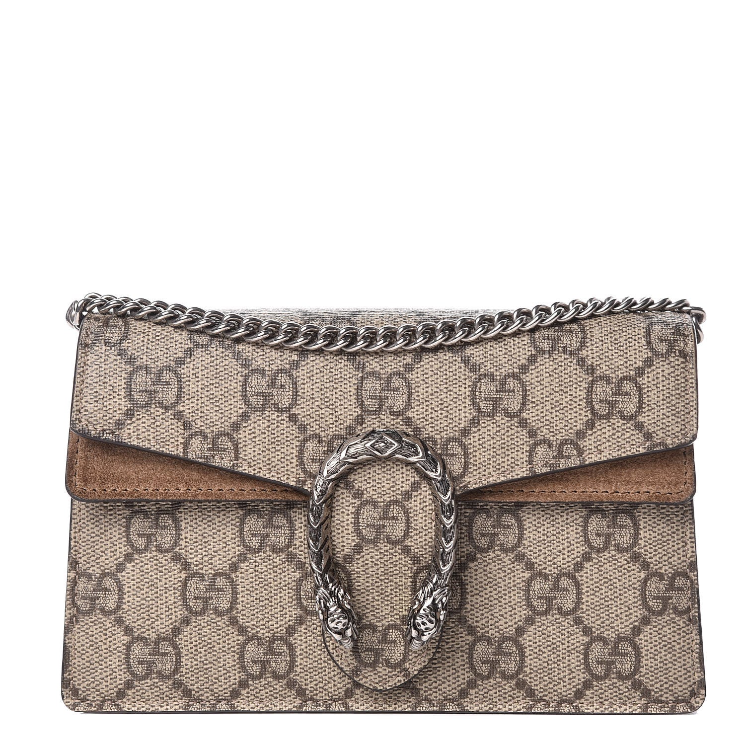 Gucci GG Supreme Monogram Super Mini Dionysus Shoulder Bag Taupe 1 of 9