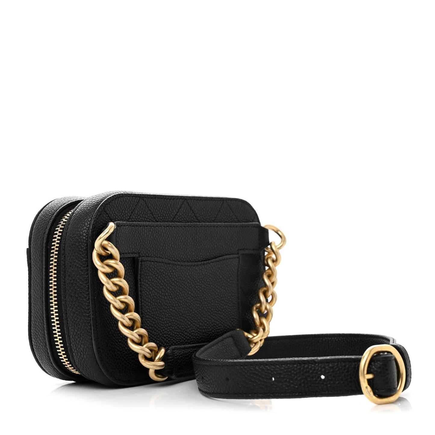 Caviar Stitched Waist Bag Black