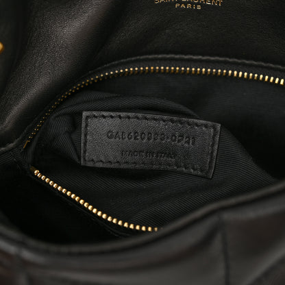 Saint Laurent Lambskin Quilted Toy Loulou Puffer Monogram Chain Satchel Black 6 of 11