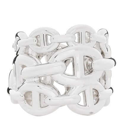 Hermes Sterling Silver GM Chaine d'Ancre Enchainee Band Ring 52 6 1 of 6