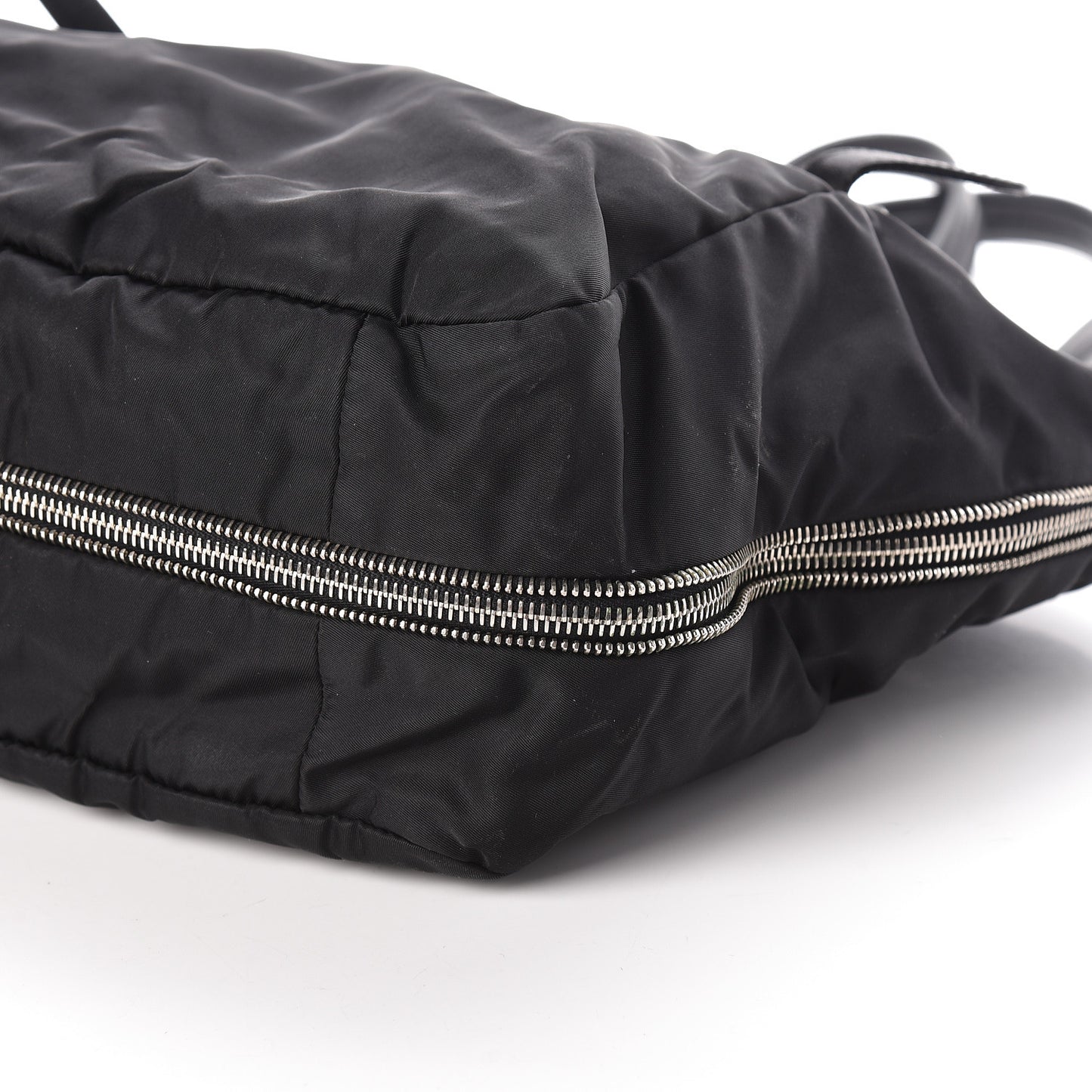 Tessuto Nylon Zip Around Shoulder Bag Black