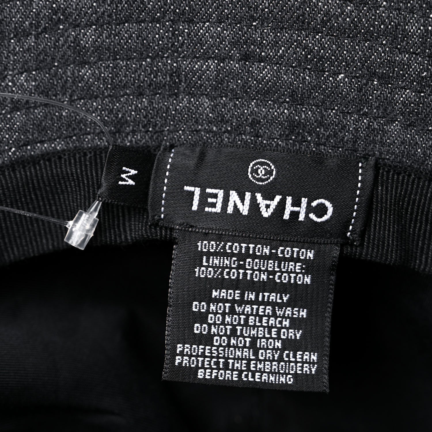 Chanel Fabric Logo Bucket Hat M Black 6 of 6