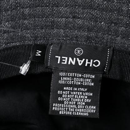 Chanel Fabric Logo Bucket Hat M Black 6 of 6