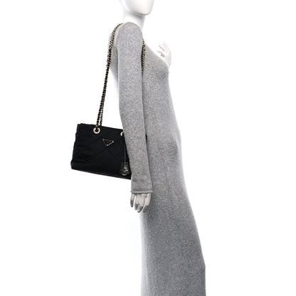 Prada Re-Nylon Impuntu Quilted Re-Edition 1995 Chaine Small Tote Bag Black 2 of 10