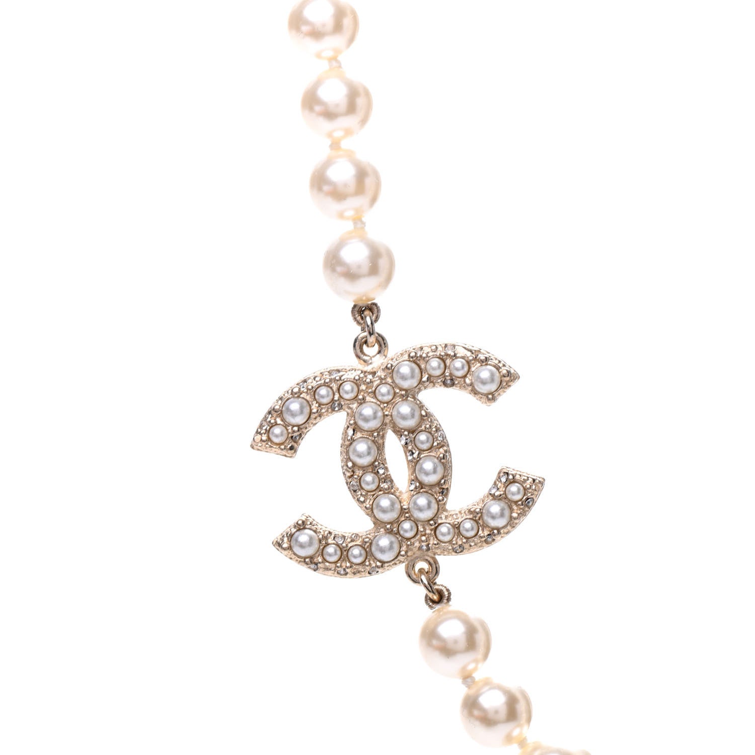 Chanel Pearl CC 100th Anniversary Necklace Light Gold 4 of 6