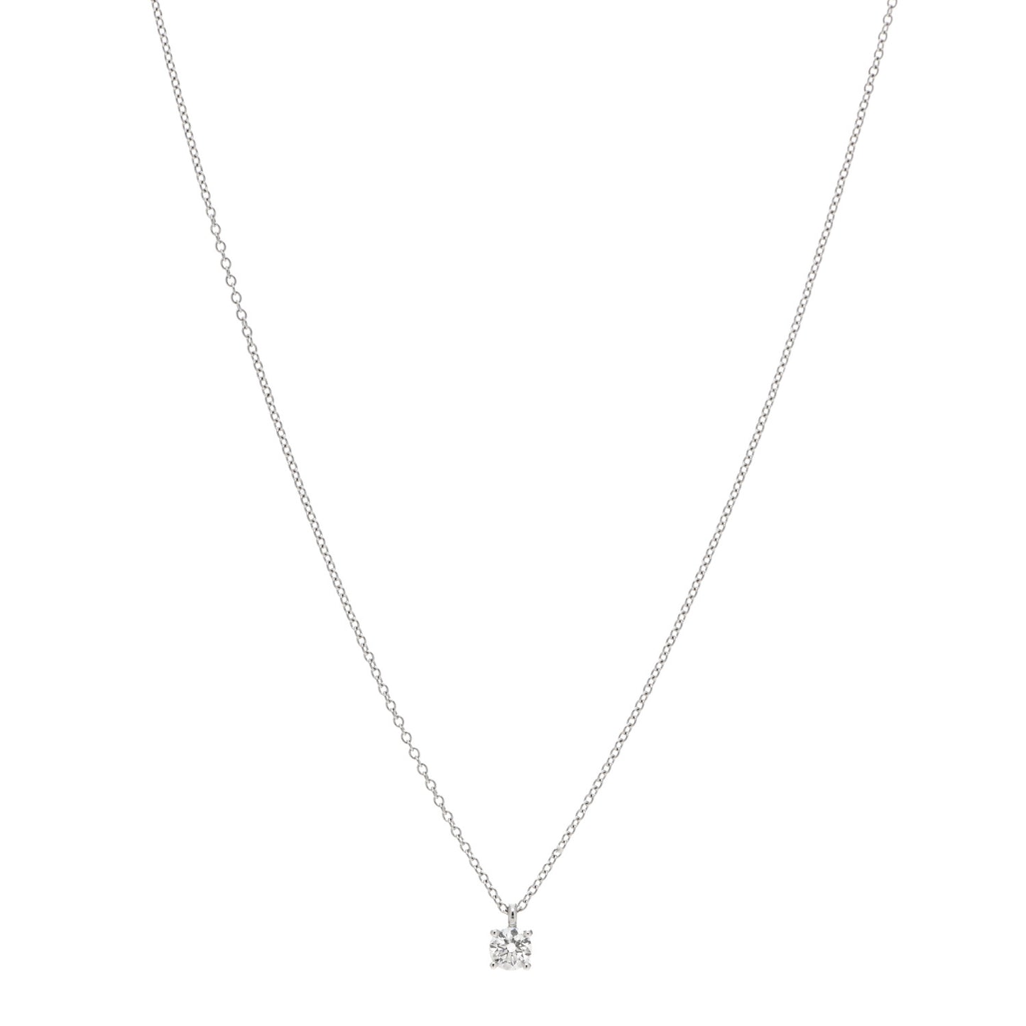 Platinum Diamond .28ct Solitaire Pendant Necklace