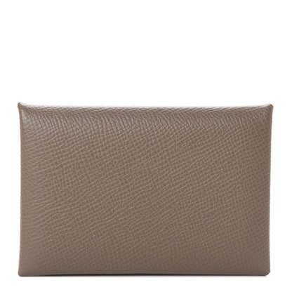 Hermes Epsom Calvi Card Case Etoupe 1 of 6