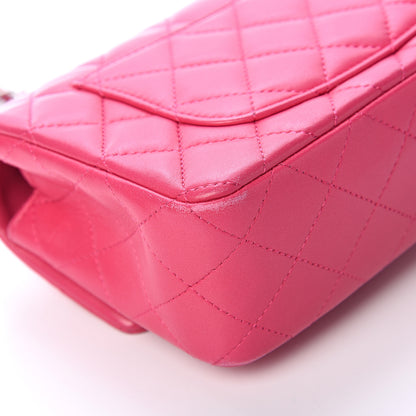 Chanel Lambskin Quilted Mini Rectangular Flap Dark Pink 11 of 17
