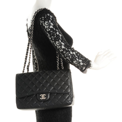 Chanel Caviar Jumbo Single Flap Black 2 of 9