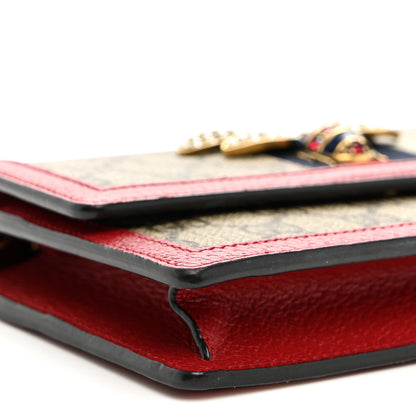 Gucci GG Supreme Monogram Web Queen Margaret Chain Wallet Red 8 of 10