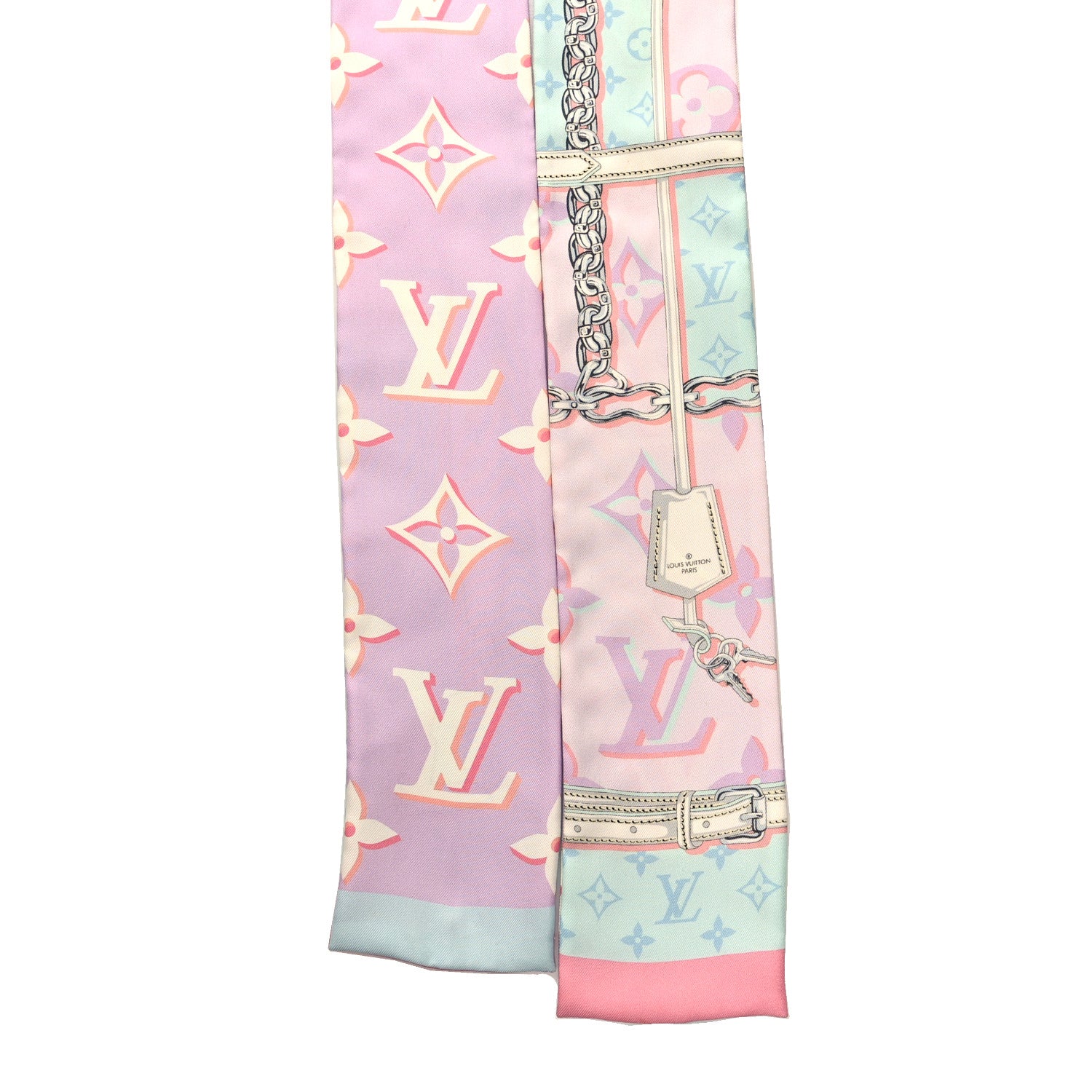 Louis Vuitton Silk Monogram Escale Confidential Bandeau Blue Pink 2 of 3