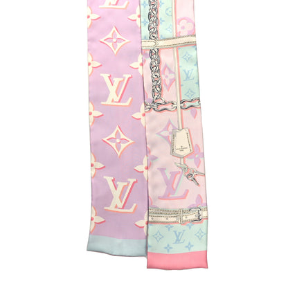 Louis Vuitton Silk Monogram Escale Confidential Bandeau Blue Pink 2 of 3
