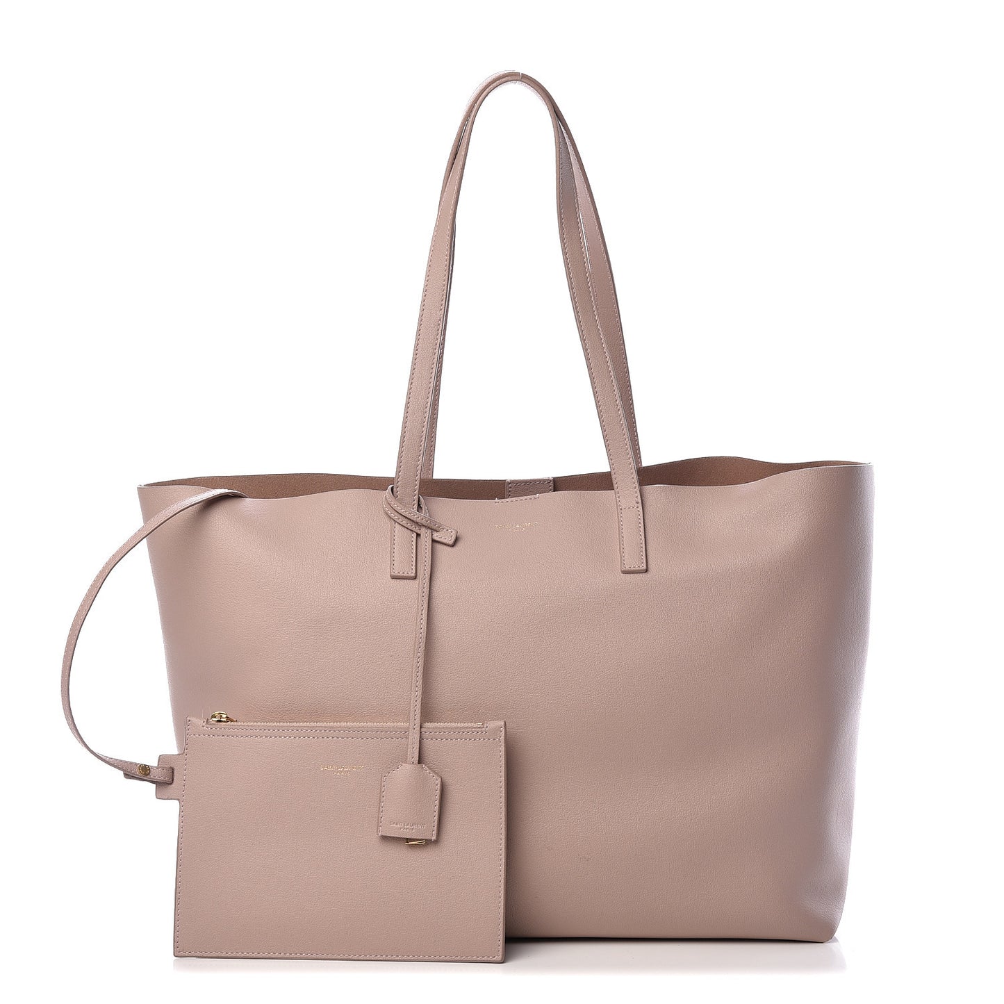 Calfskin Large Shopping Tote Pale Blush