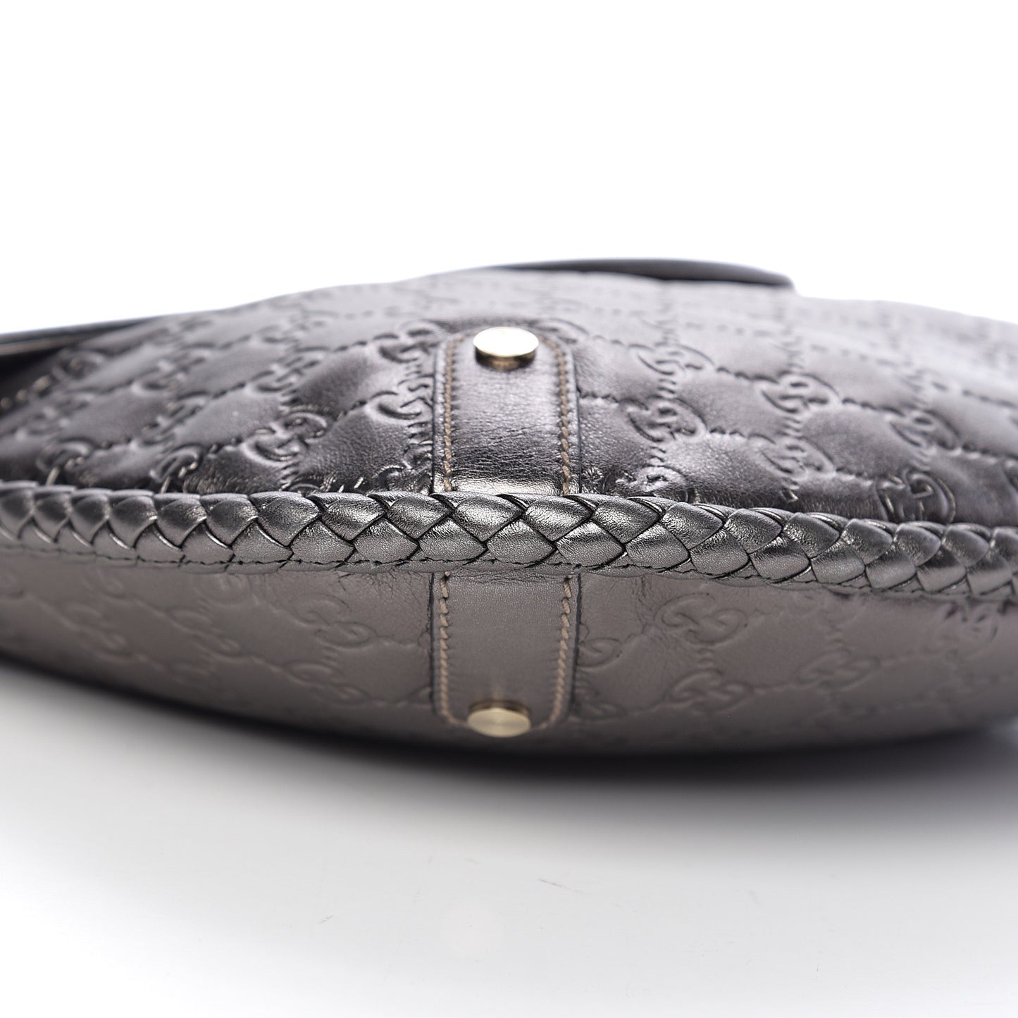 Guccissima Britt Tassel Shoulder Bag Gunmetal