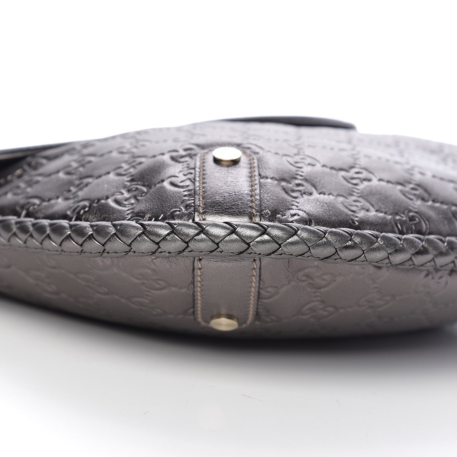 Gucci Guccissima Britt Tassel Shoulder Bag Gunmetal 7 of 9