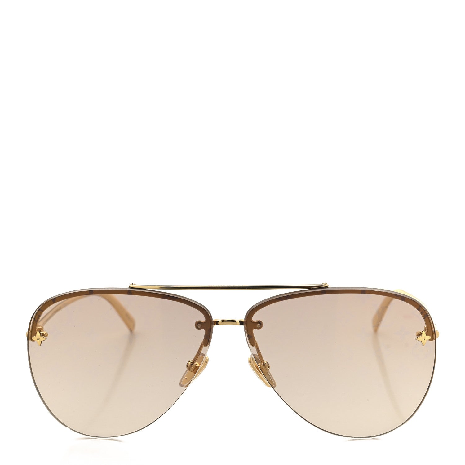 Louis Vuitton Metal Monogram LV Pilot Light Sunglasses Z1913U Gold Gradiant Brown 2 of 7