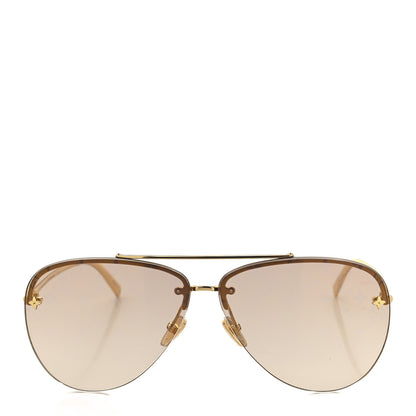 Louis Vuitton Metal Monogram LV Pilot Light Sunglasses Z1913U Gold Gradiant Brown 2 of 7