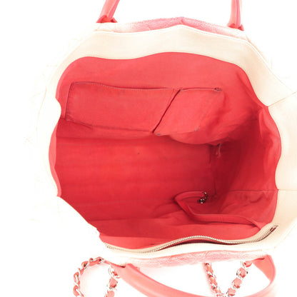 Chanel Caviar Ombre Large Shopping Tote White Rose 5 of 8