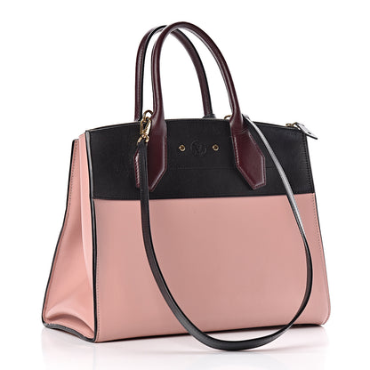 Louis Vuitton Calfskin City Steamer MM Magnolia Black 4 of 32
