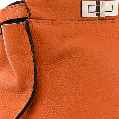Fendi Cuoio Romano Selleria Bi-Color Medium Peekaboo Iconic Satchel Orange Stone 17 of 17