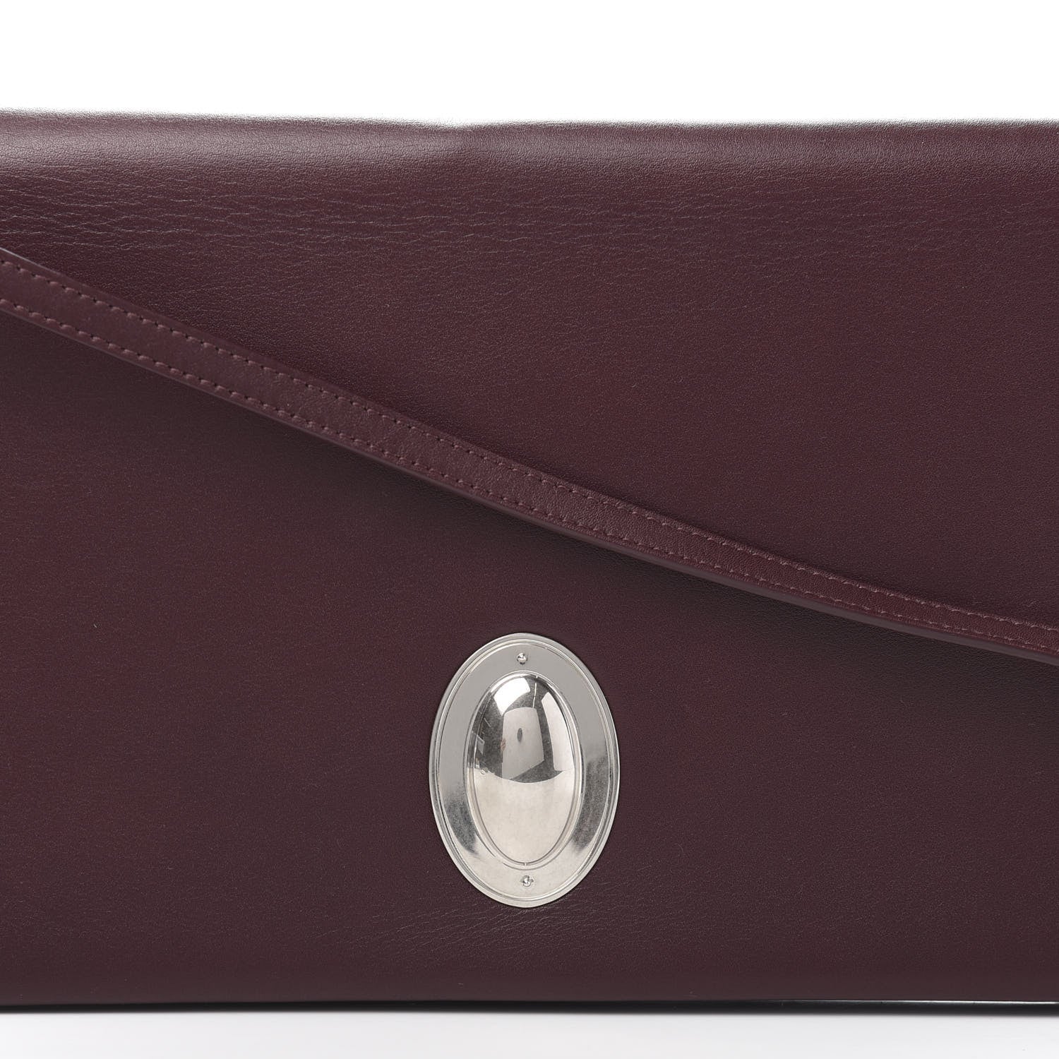 Celine Calfskin Oval Clutch on Strap Burgundy 9 of 9