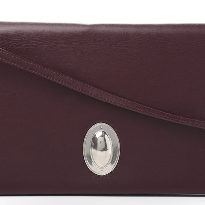 Celine Calfskin Oval Clutch on Strap Burgundy 9 of 9
