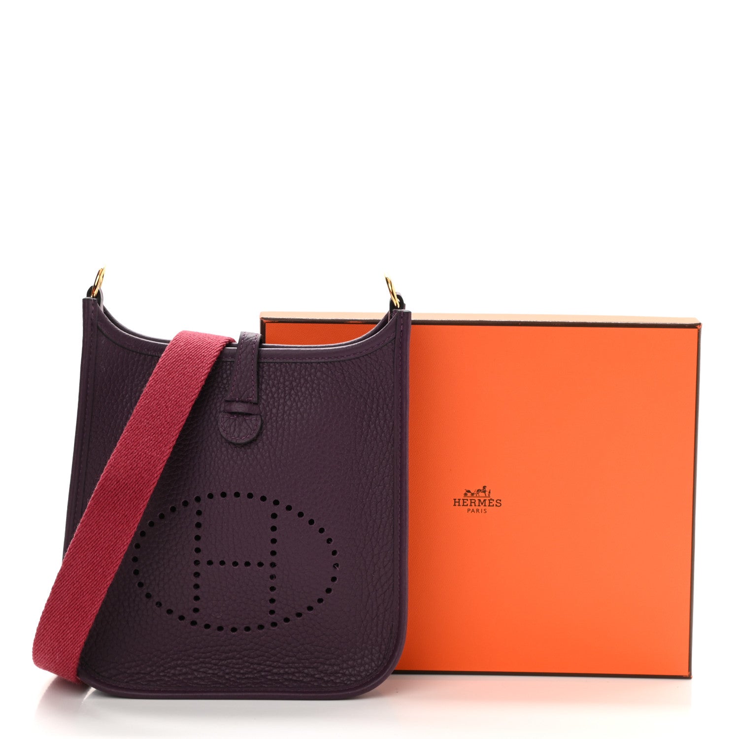 Hermes Taurillon Clemence Amazone Evelyne TPM Cassis Rouge Grenat 11 of 11