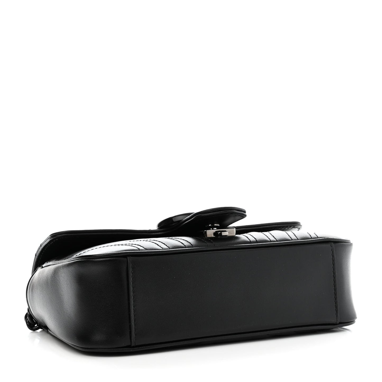 Calfskin Matelasse Monochrome Mini GG Marmont Shoulder Bag Black