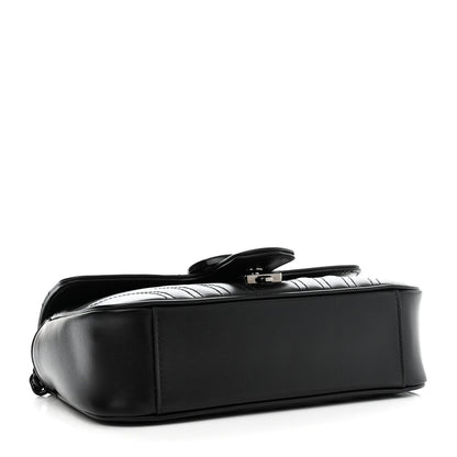 Gucci Calfskin Matelasse Monochrome Mini GG Marmont Shoulder Bag Black 4 of 10