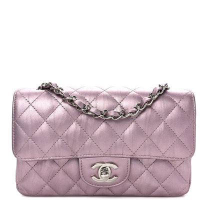 Chanel Metallic Calfskin Quilted Mini Rectangular Flap Pink 1 of 10