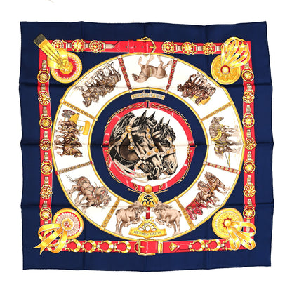 Hermes Silk Chevaux De Trait Scarf 90 1 of 5