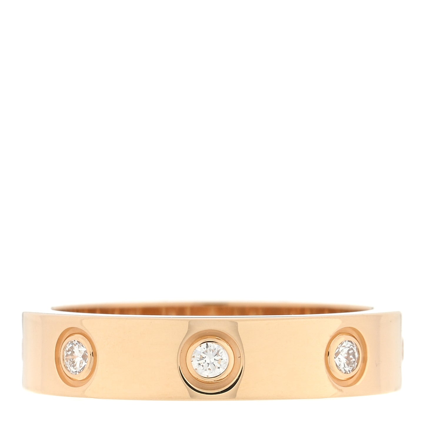 18K Yellow Gold 8 Diamond 4mm LOVE Wedding Band Ring 49 5