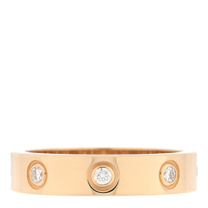 Cartier 18K Yellow Gold 8 Diamond 4mm LOVE Wedding Band Ring 49 5 3 of 5