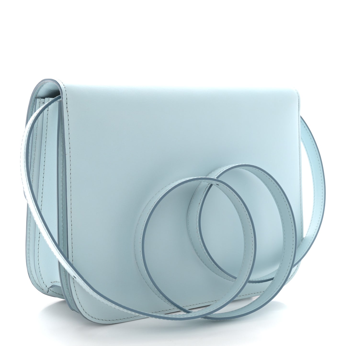 Box Calfskin Medium Classic Box Flap Bag Pale Blue