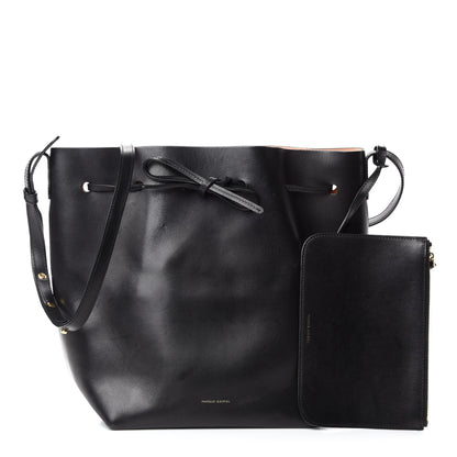 Mansur Gavriel Vegetable Tanned Calfskin Bucket Bag Black Ballerina 1 of 10
