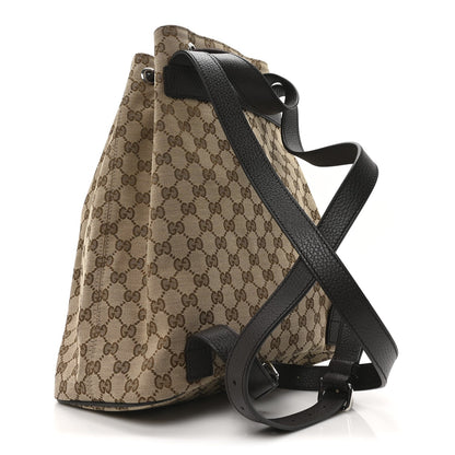 Gucci Monogram Dollar Calfskin O Drawstring Backpack Beige Ebony Testa di Moro Dark Chocolate 3 of 10