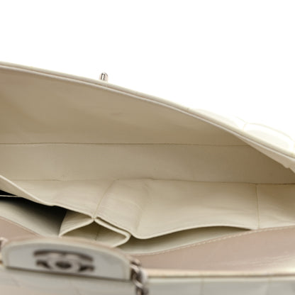 Chanel Patent Quilted East West Chocolate Bar Flap White 5 of 13