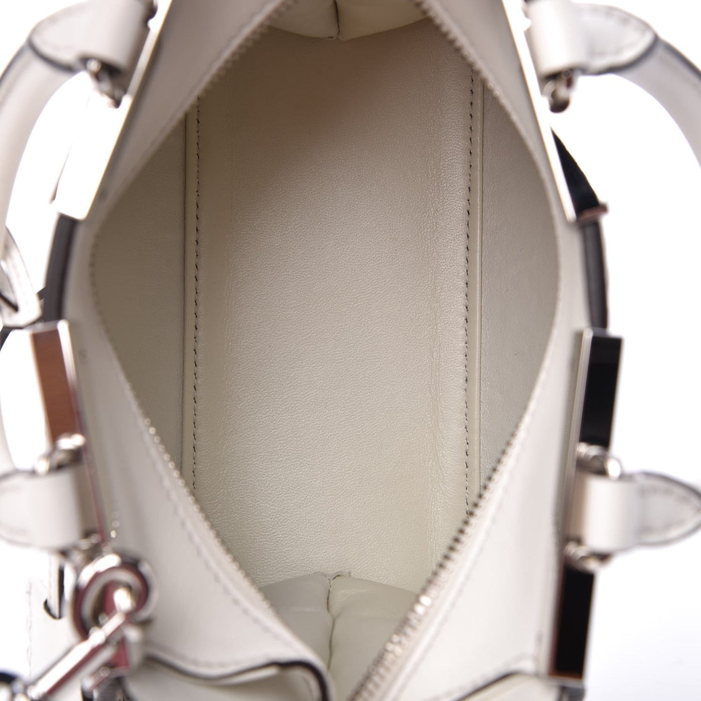 Vitello Dolce Scalloped Studded Mini 3Jours Tote White Ice Nuvola