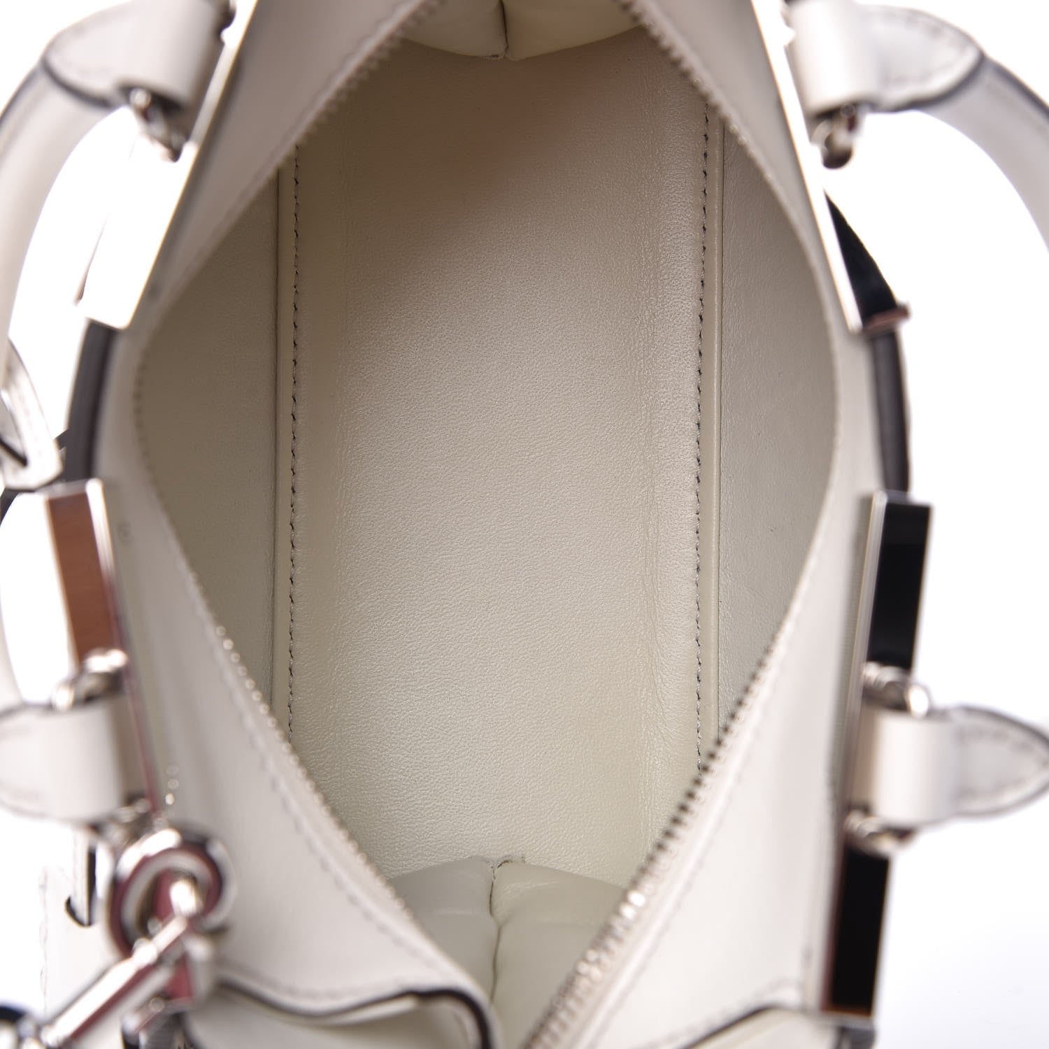 Fendi Vitello Dolce Scalloped Studded Mini 3Jours Tote White Ice Nuvola 4 of 8