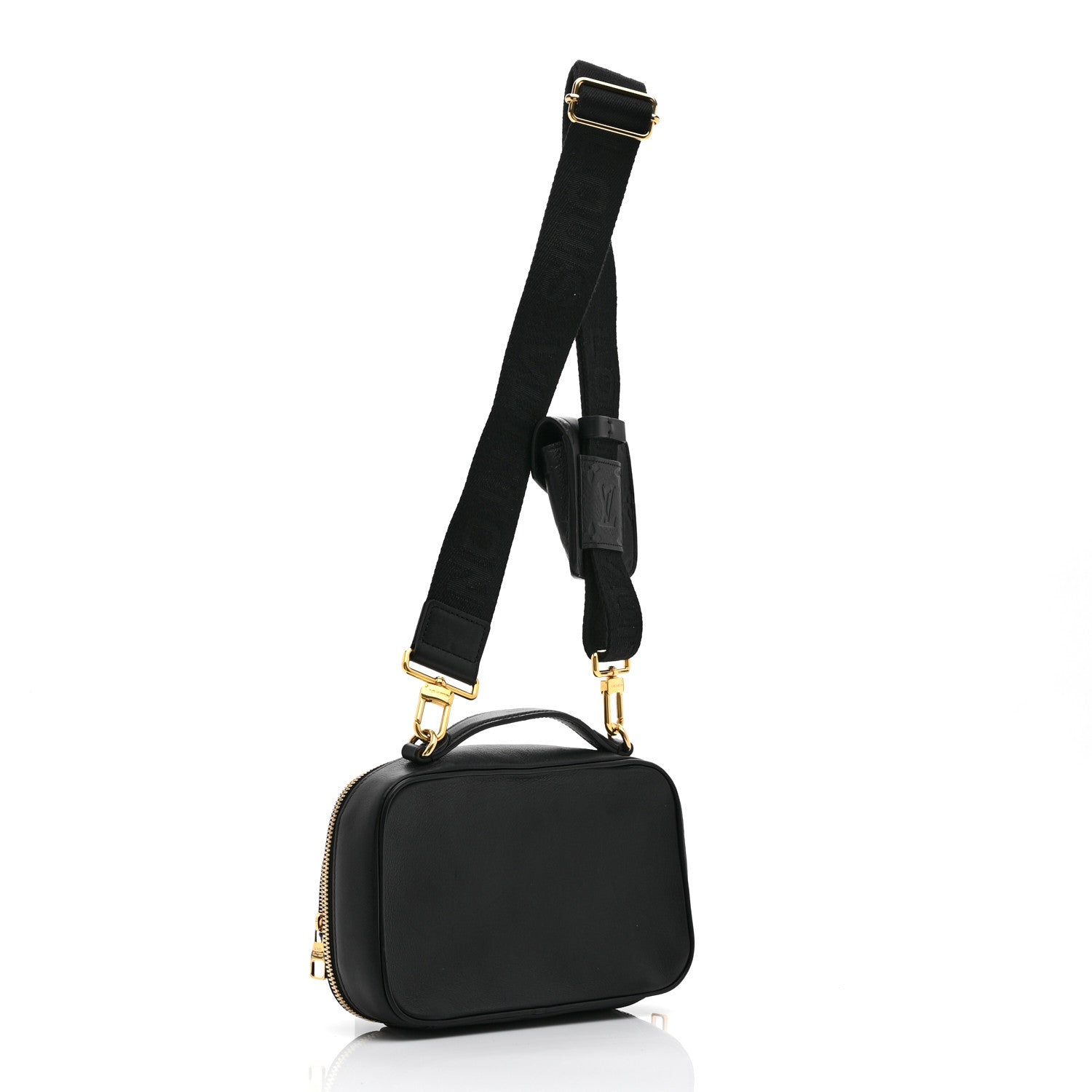 Louis Vuitton Calfskin Monogram Embossed Utility Crossbody Black 3 of 9