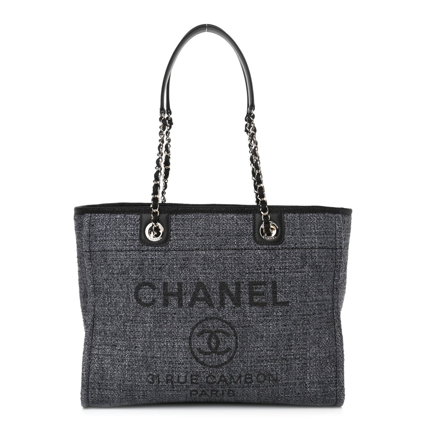 Lurex Boucle Small Deauville Tote Black