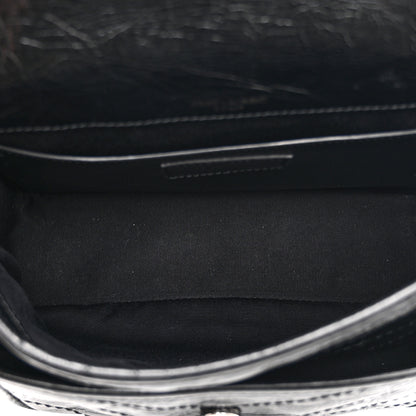 Saint Laurent Crinkled Calfskin Matelasse Monogram Baby Niki Chain Satchel Black 5 of 10