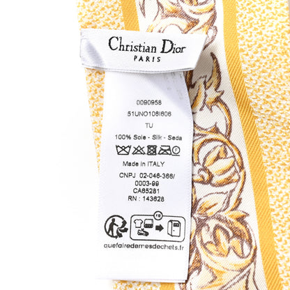 Christian Dior Silk Floral Mitzah Scarf Yellow 3 of 4