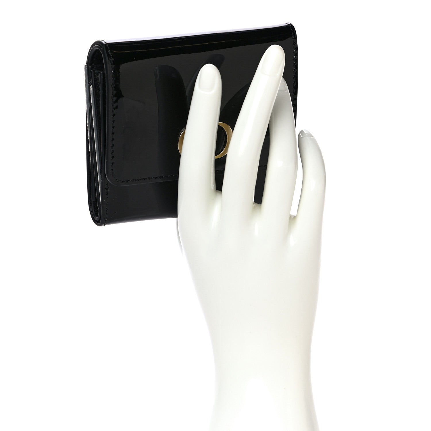 Christian Dior Patent 30 Montaigne Wallet Black 2 of 11