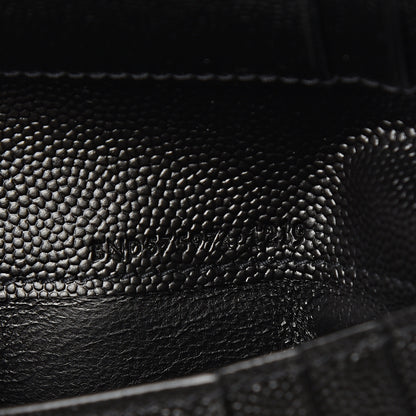 Saint Laurent Grain De Poudre Matelasse Chevron Monogram Zipped Two-Part Wallet Black 6 of 7