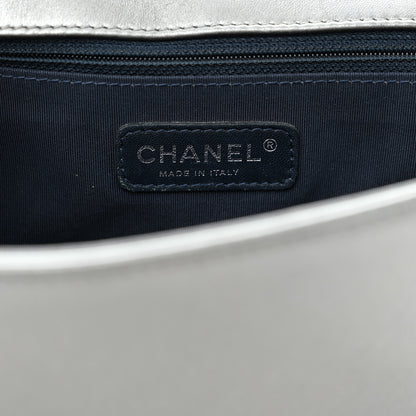 Chanel Metallic Lambskin Embossed Large Boy Cube Flap 6 of 18