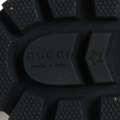 Gucci Calfskin Sylvie Web Lace Up Combat Boots 38 Black 7 of 8