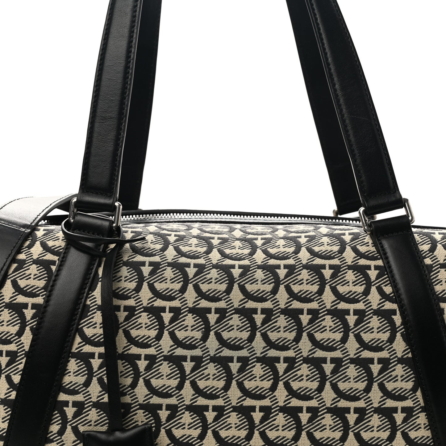 Canvas Calfskin Gancini Weekender Bag Black