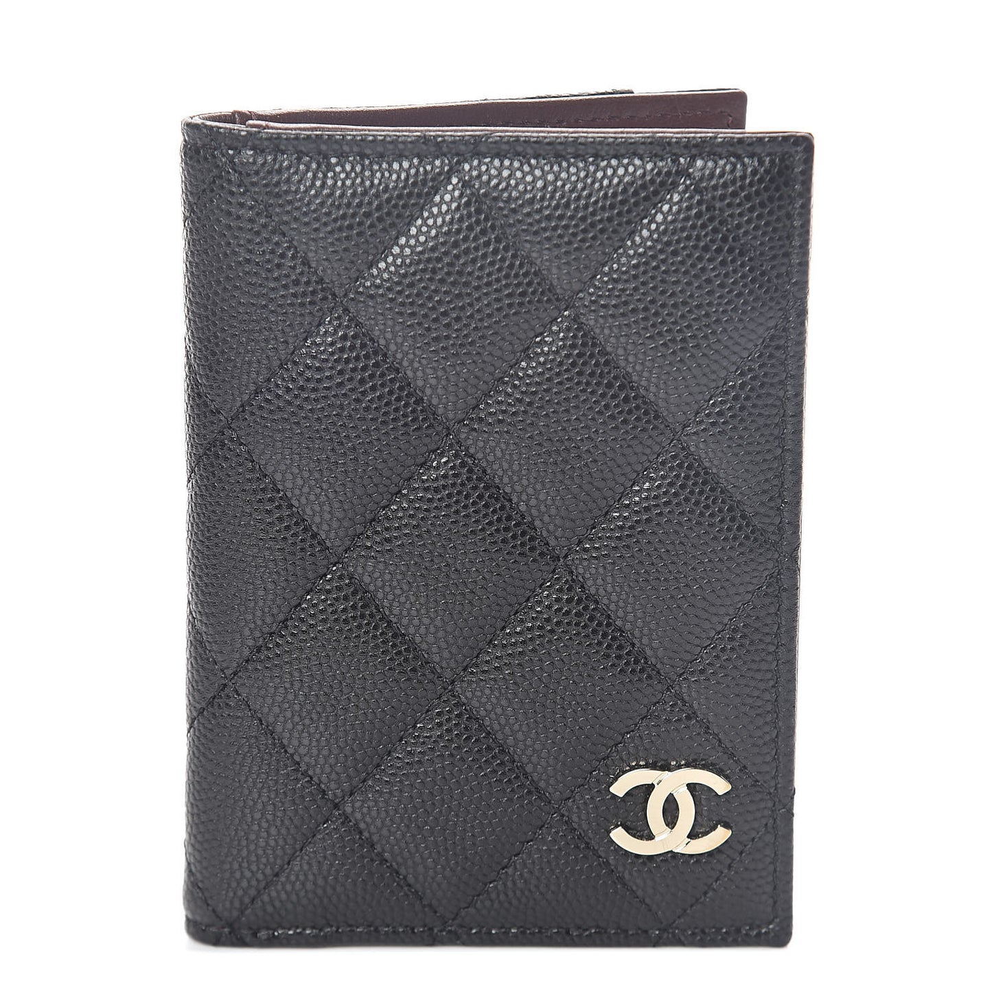 Caviar Quilted Card Holder Wallet Black