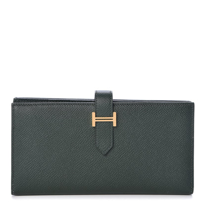 Hermes Epsom Bearn Gusset Wallet Vert Anglais 1 of 6